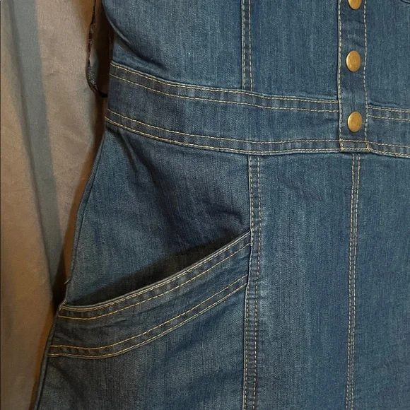 Denim Button-Front Dress - Picture 3 of 5